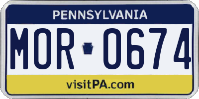 PA license plate MOR0674
