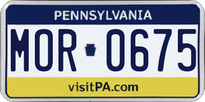 PA license plate MOR0675