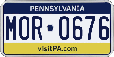PA license plate MOR0676