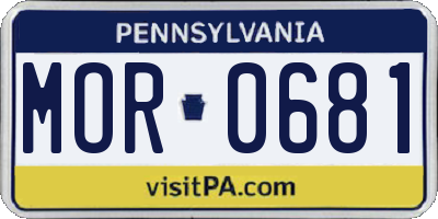 PA license plate MOR0681