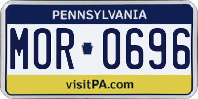 PA license plate MOR0696
