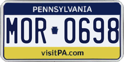 PA license plate MOR0698