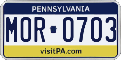 PA license plate MOR0703