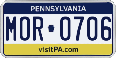 PA license plate MOR0706
