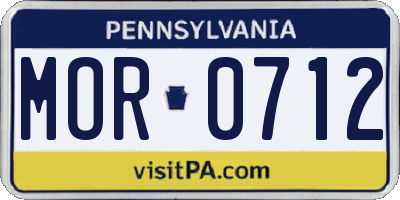 PA license plate MOR0712