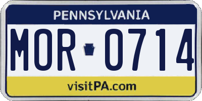 PA license plate MOR0714