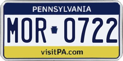 PA license plate MOR0722