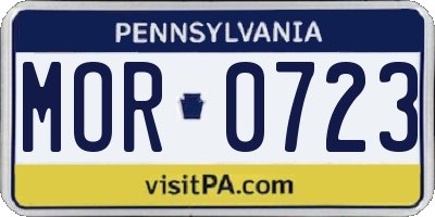 PA license plate MOR0723