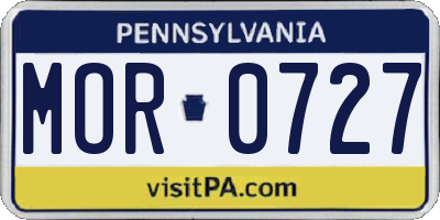 PA license plate MOR0727