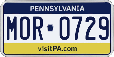 PA license plate MOR0729