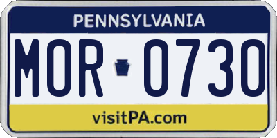 PA license plate MOR0730