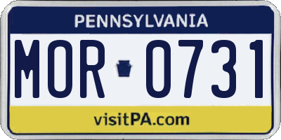 PA license plate MOR0731