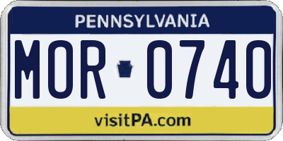 PA license plate MOR0740