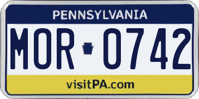 PA license plate MOR0742