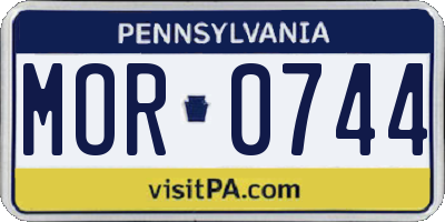 PA license plate MOR0744