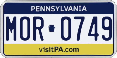PA license plate MOR0749