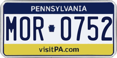 PA license plate MOR0752