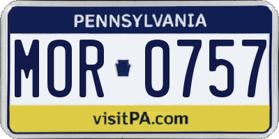 PA license plate MOR0757