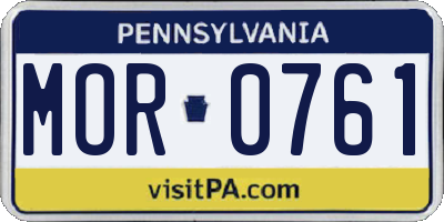 PA license plate MOR0761