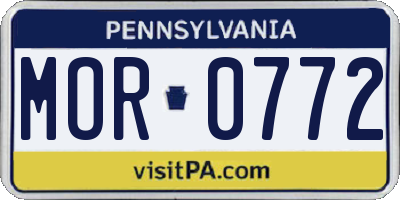 PA license plate MOR0772