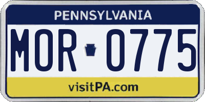 PA license plate MOR0775