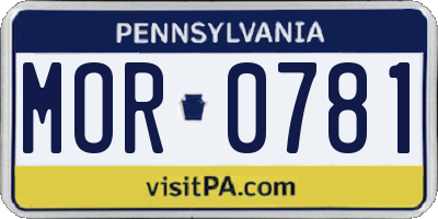 PA license plate MOR0781