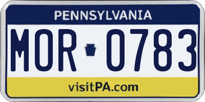 PA license plate MOR0783