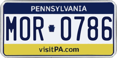 PA license plate MOR0786