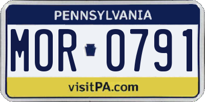 PA license plate MOR0791