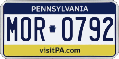 PA license plate MOR0792