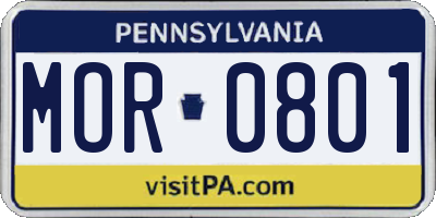 PA license plate MOR0801