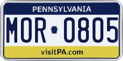 PA license plate MOR0805