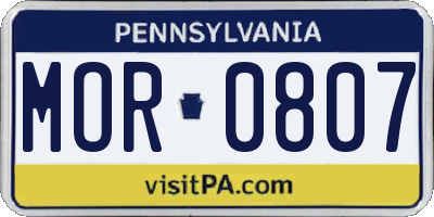 PA license plate MOR0807