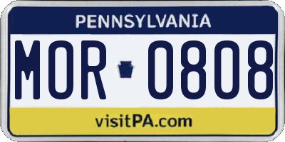 PA license plate MOR0808