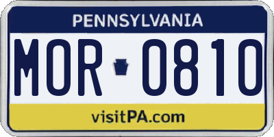 PA license plate MOR0810