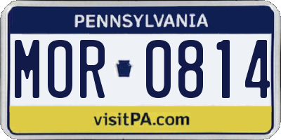 PA license plate MOR0814