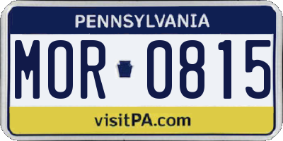 PA license plate MOR0815