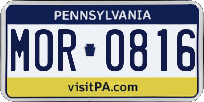 PA license plate MOR0816