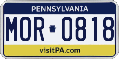 PA license plate MOR0818