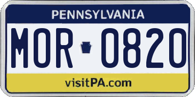 PA license plate MOR0820