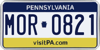 PA license plate MOR0821