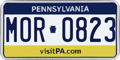 PA license plate MOR0823