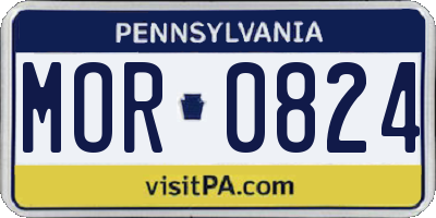 PA license plate MOR0824