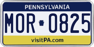 PA license plate MOR0825