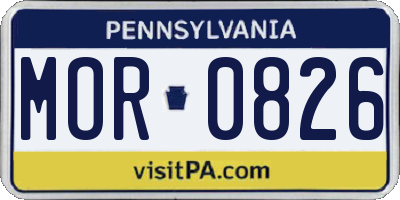 PA license plate MOR0826