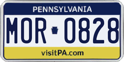 PA license plate MOR0828