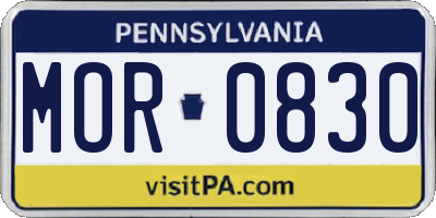 PA license plate MOR0830