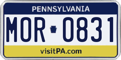 PA license plate MOR0831