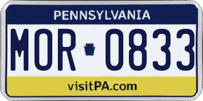 PA license plate MOR0833