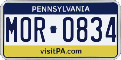 PA license plate MOR0834